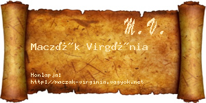 Maczák Virgínia névjegykártya
